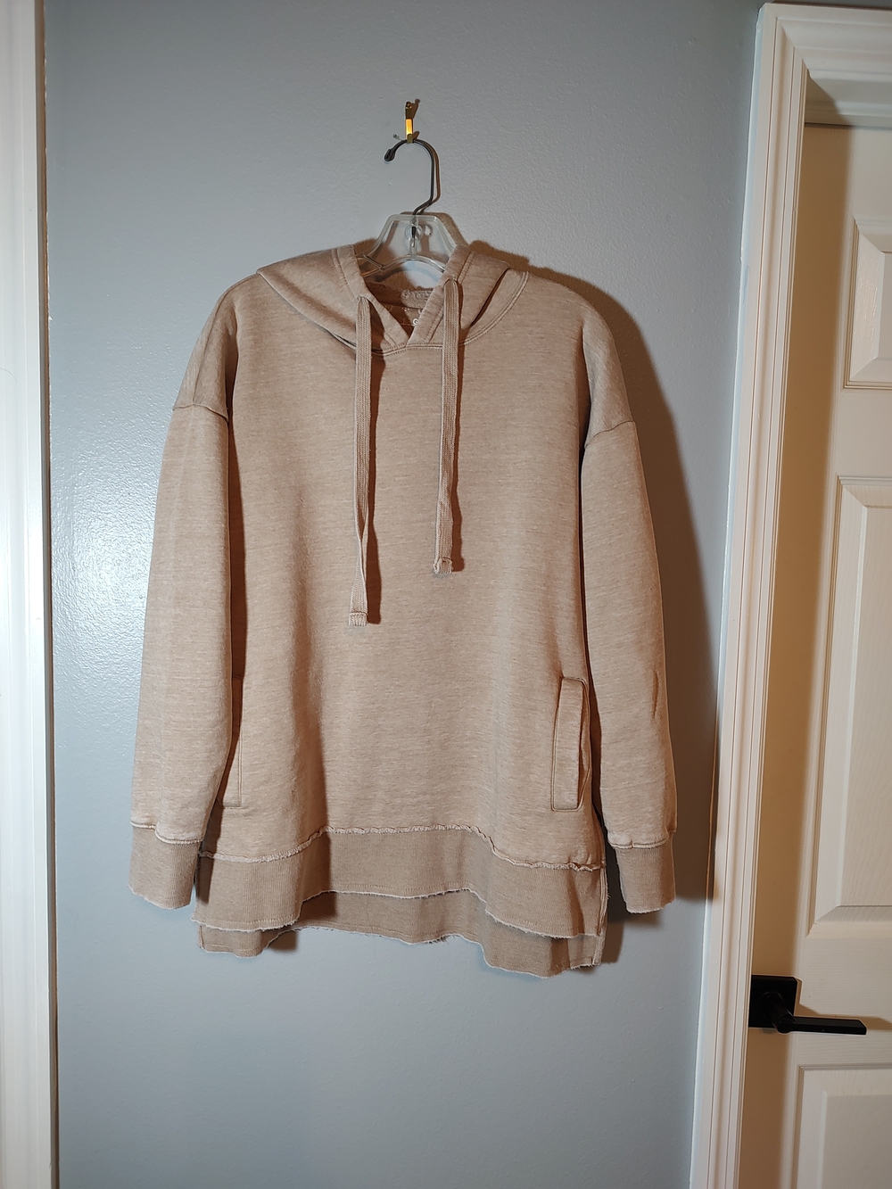 Women's Beige Hooded Sweatshirt